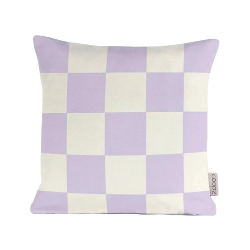 Kissen karo | flieder/offwhite
