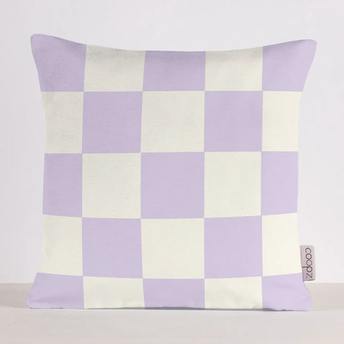 Kissen karo | flieder/offwhite