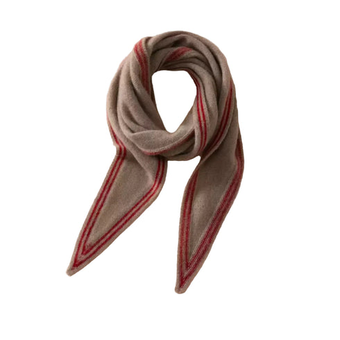 Sophie Scarf 100% Kaschmir | beige/rot