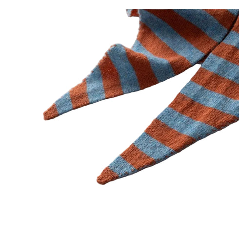 Sophie Scarf Stripes Kaschmir | blau/ocker