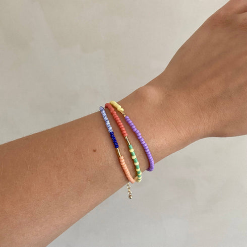 Armband Lente | chai latte, green, dusty rose