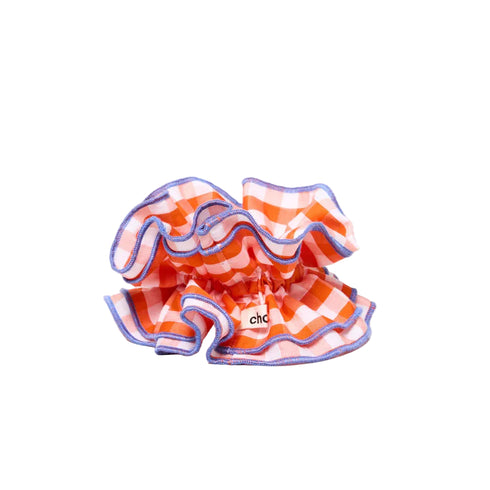 Scrunchie Ruffles | orange vichy