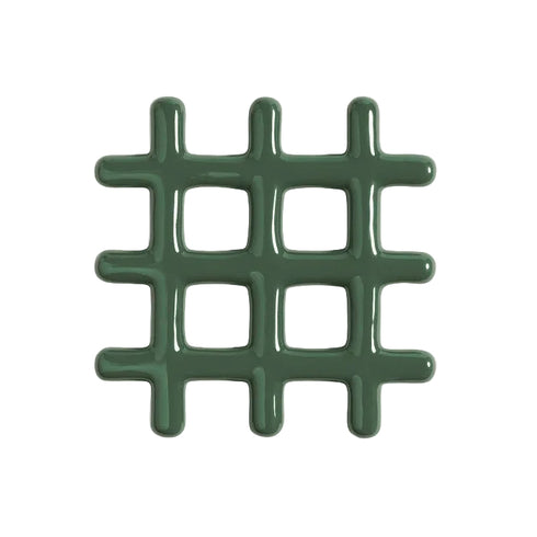 Keramik Untersetzer Grid | green