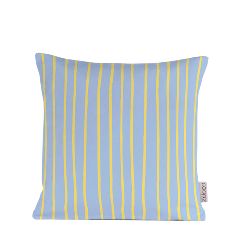 Kissen fine lines | hellblau/gelb
