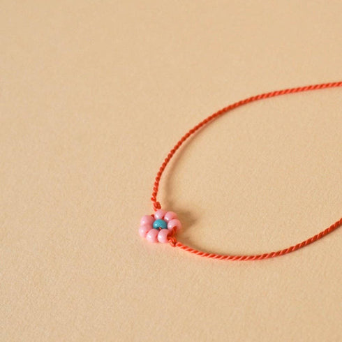 Tiny Flower Armband | pink & coral