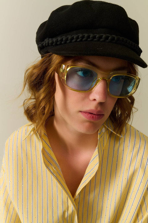 Ovale Sonnenbrille | semi transparent gelb
