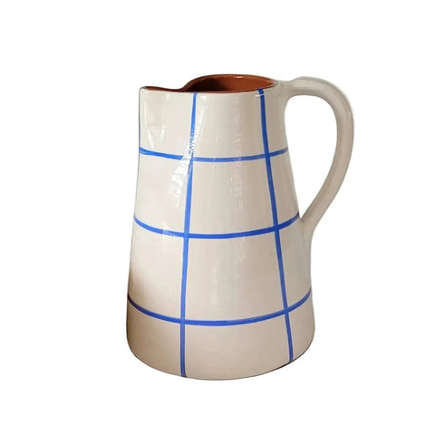 Krug Keramik 1 L | Grid blau