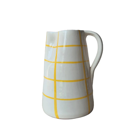 Krug Keramik 1.5L | Grid gelb