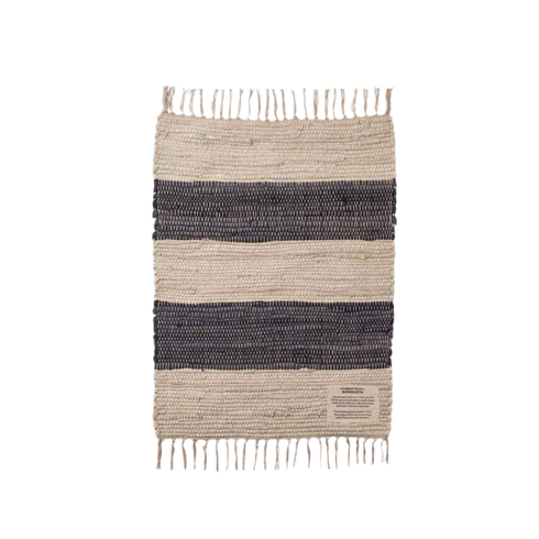 Handgewebter Teppich CHINDI | grey & beige