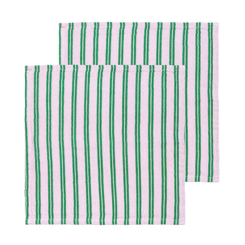 Baumwoll Servietten 2er-Pack | lilac stripes