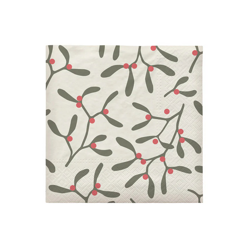 Papier Servietten Mistletoe | beige