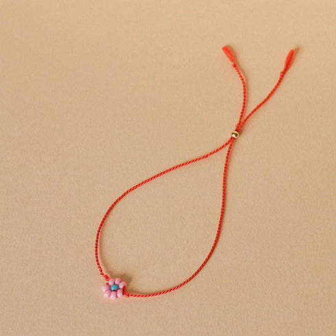 Tiny Flower Armband | pink & coral