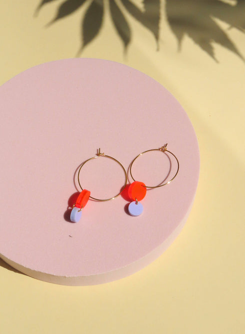 Ohrringe Hoops | orange + flieder Circle