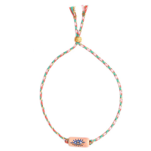 Glücksarmband Evil Eye | rosa