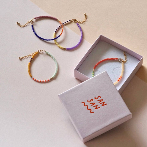 Armband Lente | chai latte, green, dusty rose