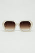Rechteckige Sonnenbrille | weiss transluzent