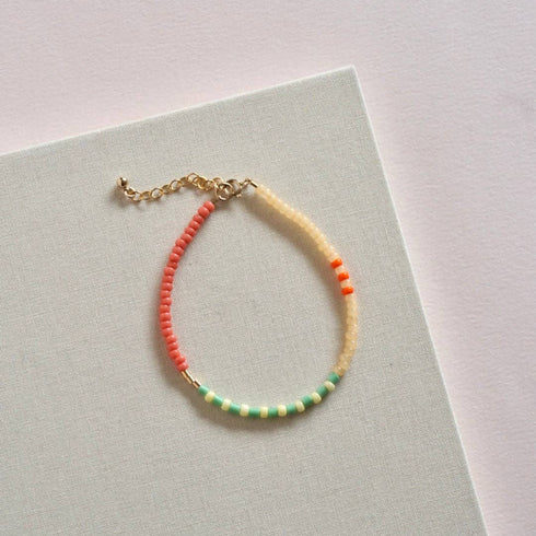 Armband Lente | chai latte, green, dusty rose