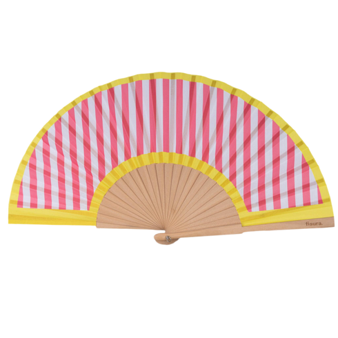 Handfächer | stripes yellow