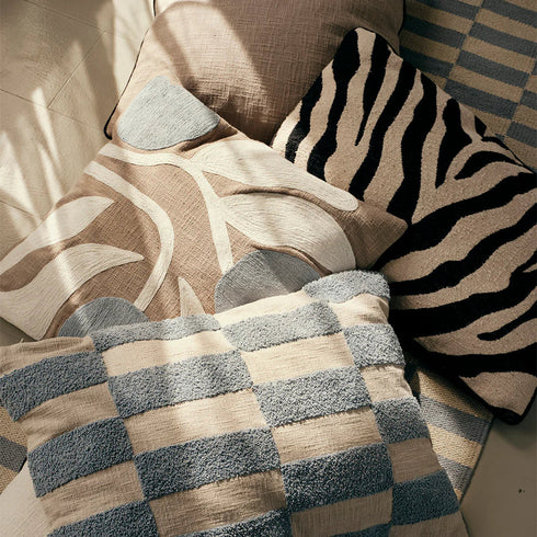 Kissen Dora 50x50cm | warm grey light blue