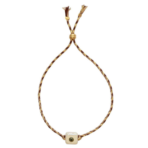 Glücksarmband Evil Eye | offwhite