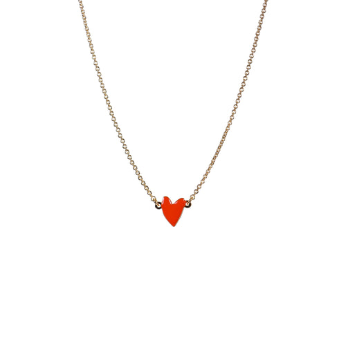 Halskette HEART | gold, rot
