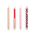4er Set Kerzen Pattern | red & bordeaux