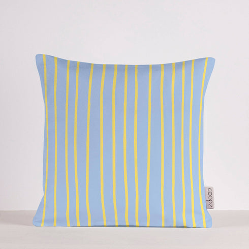 Kissen fine lines | hellblau/gelb