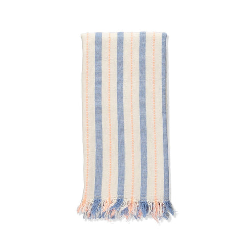 Strandtuch Hariku | creme, blau, coral