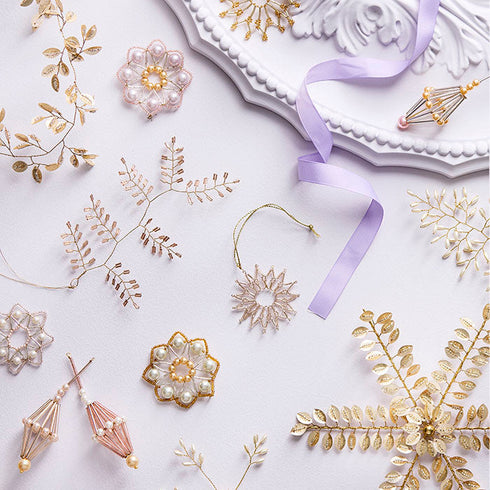 Perlenanhänger Schneeflocke Elia | gold