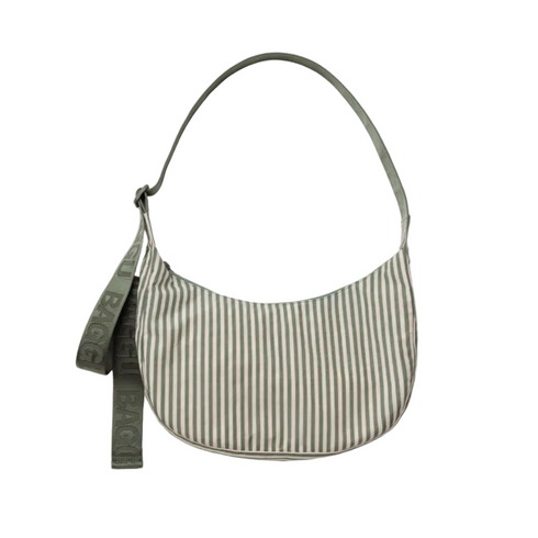 Nylon Crescent Bag medium | salbei gestreift