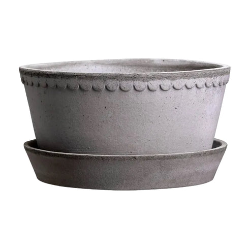Blumentopf Helena low | grau