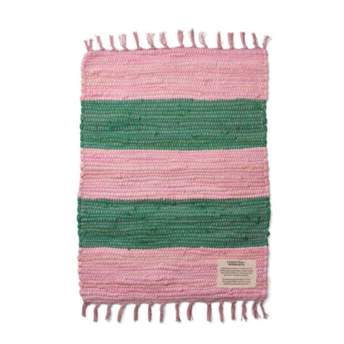 Handgewebter Teppich CHINDI | pink + grün