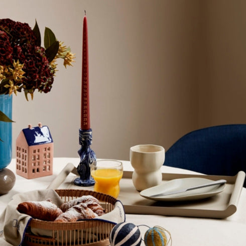 Adventskerze Kalenderlicht | grün, silber