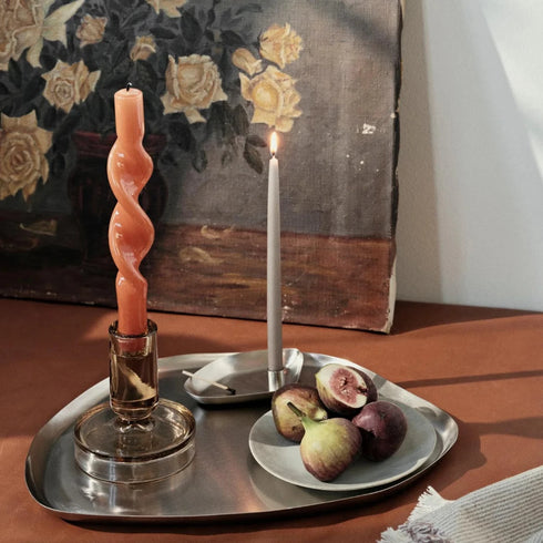 2-er Set Kerzen twisted | burned orange