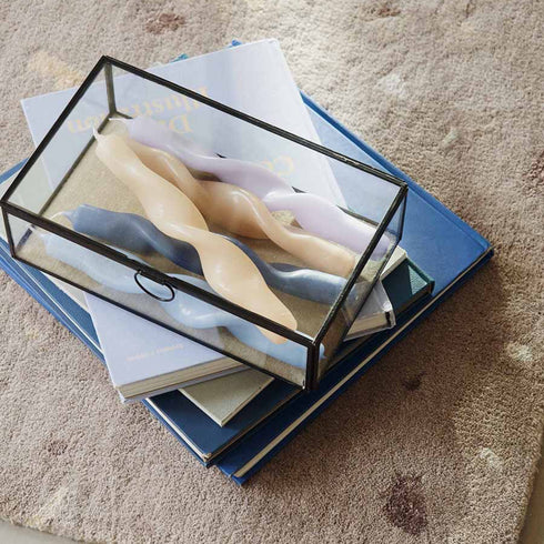 2-er Set Kerzen twisted | Walnut