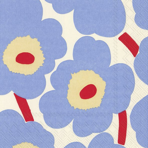 Servietten 2 Grössen | Unikko cream blue
