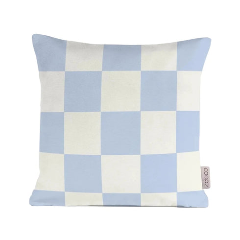 Kissen karo | hellblau/offwhite