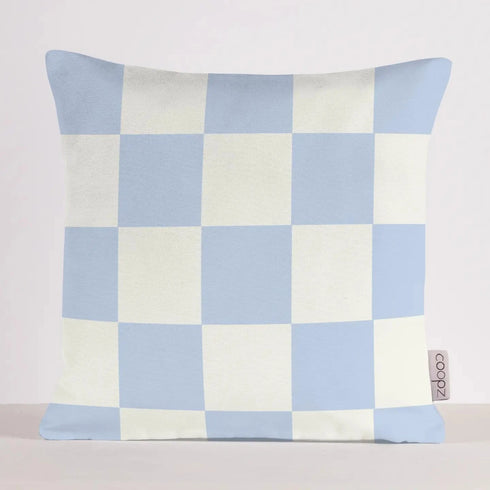 Kissen karo | hellblau/offwhite