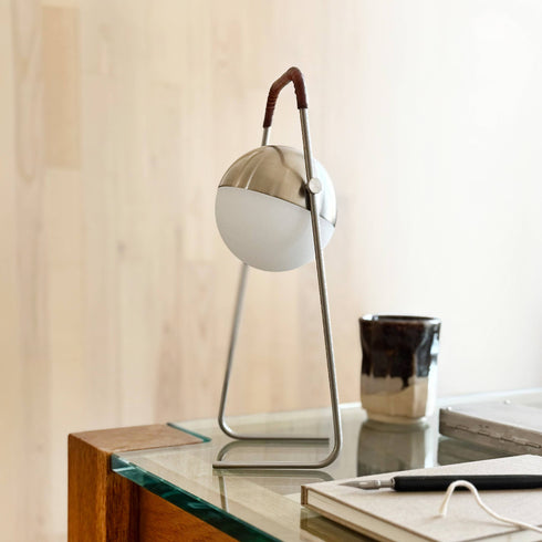 Tischlampe Mova wiederaufladbar | braun