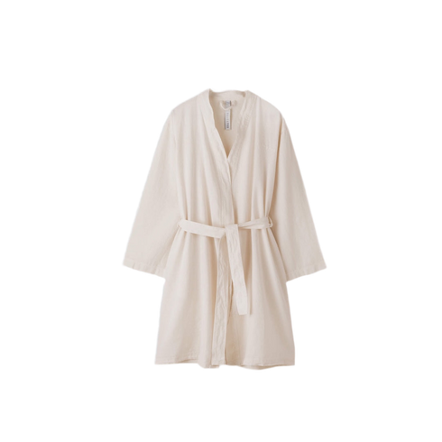 Bademantel Leinen | Ecru