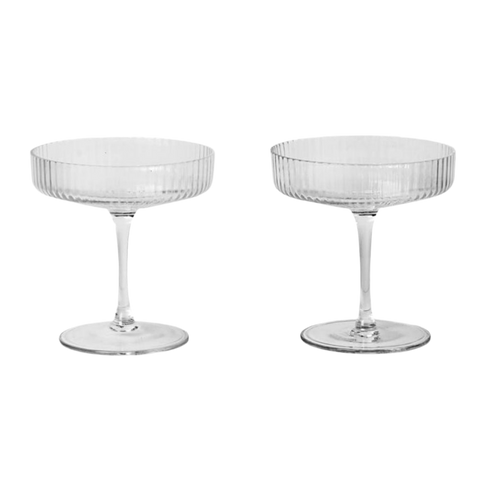 Ripple Champagner Gläser 2er Set | klar
