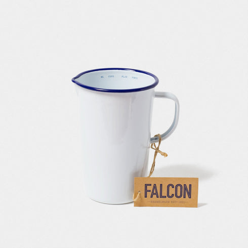 Emaille-Messbecher (1137 ml) | weiss-blau