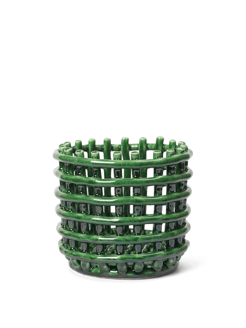 Keramik Korb grün | Ø 16 cm
