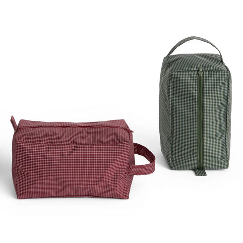 Wash Bag Grid medium | dark green