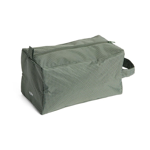 Wash Bag Grid medium | dark green