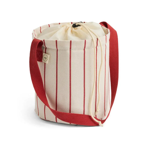 Outdoor Market Kühltasche | beige with red stripes