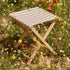 Outdoor Market Folding Stool | beige with red stripes