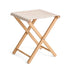 Outdoor Market Folding Stool | beige with red stripes
