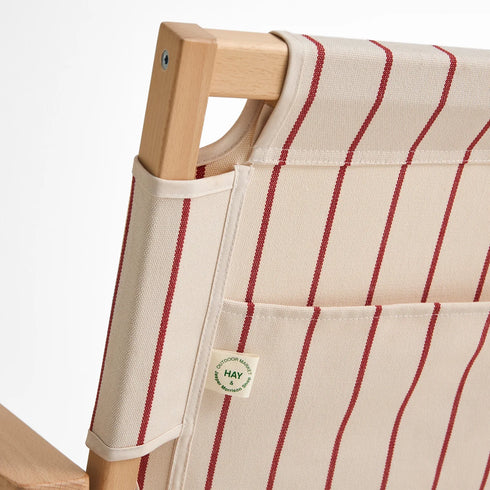Outdoor Market Folding Sofa | beige with red stripes