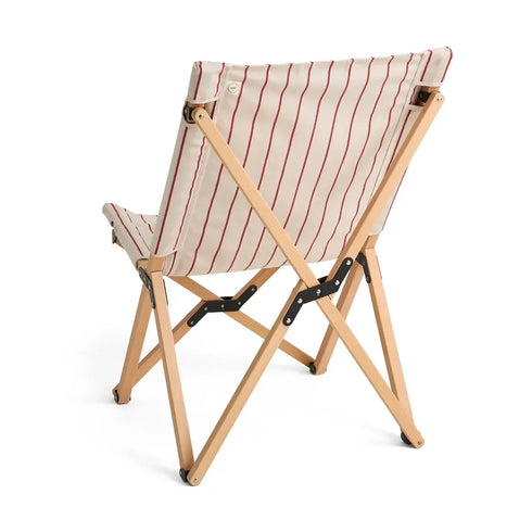Outdoor Market Folding Chair | beige with red stripes